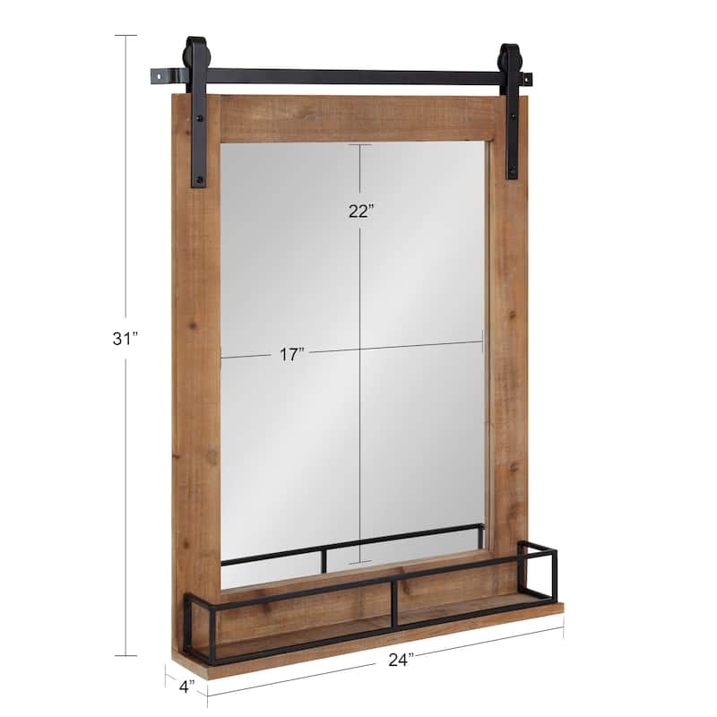Kate and Laurel Cates Framed Wall Mirror with Shelf