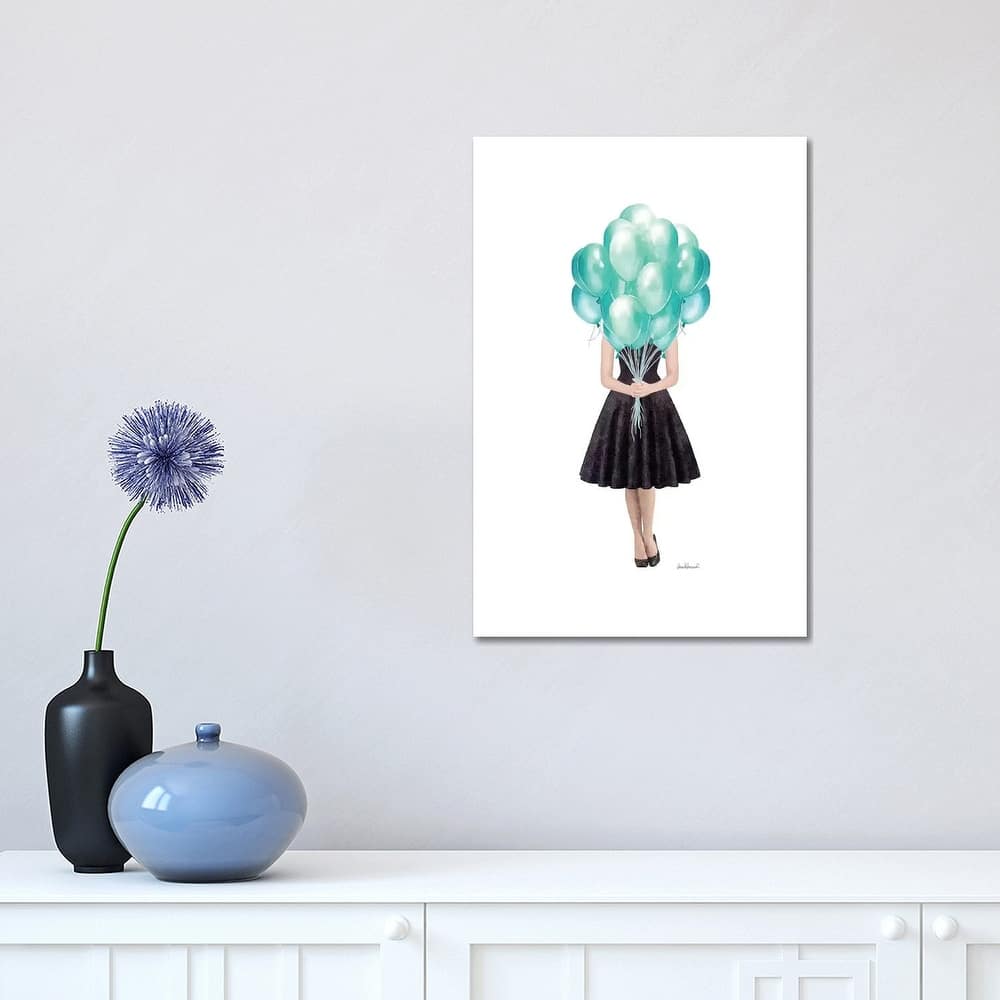 iCanvas "Audrey Holding Balloons, Teal" by Amanda Greenwood Canvas Print