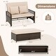 preview thumbnail 5 of 18, Gymax Patio Rattan Daybed Wicker Loveseat Sofa w/ Multifunctional