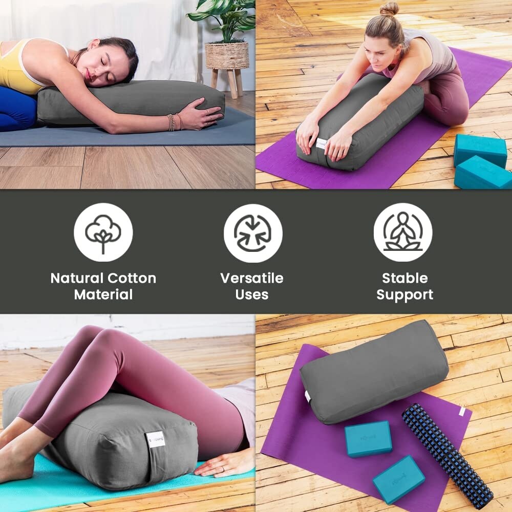 Sol Living Rectangular Yoga Bolster Meditation Cushion - Cotton