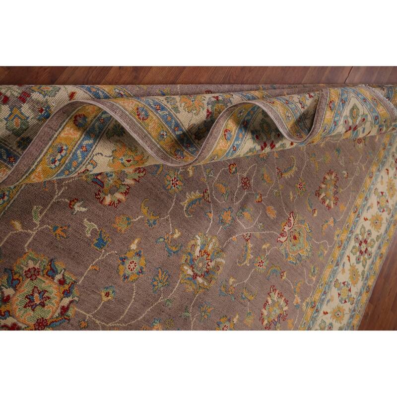 Floral Oushak Oriental Area Rug Handmade Wool Carpet - 6'5" x 9'5"