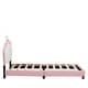 preview thumbnail 13 of 31, Twin/Full Size Upholstered Princess Bed with Crown Headboard, Cute Platform Bed Frame with Headboard and Footboard for Kids