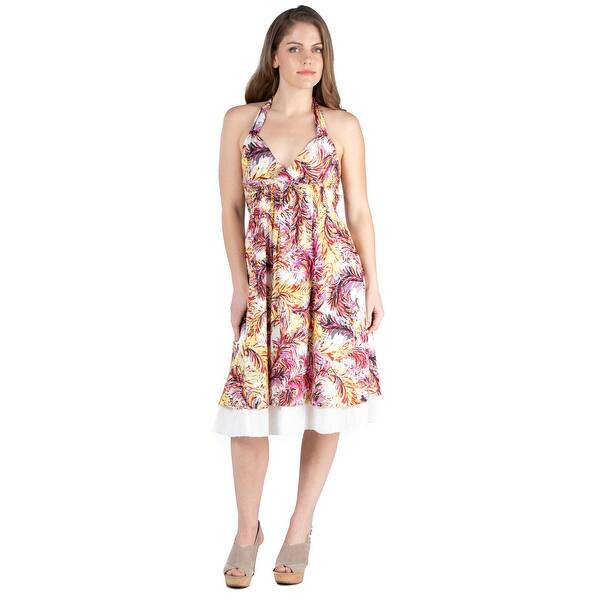 Shop 24seven Comfort Apparel Knee Length Halter Cotton Summer