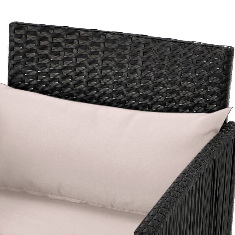 AVAWING 3PCS Patio Wicker Bar Set with Extra Cushion Cover