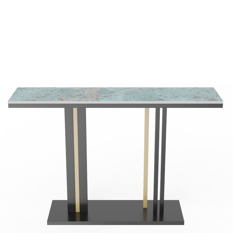 Modern Luxury Marble Console Table Sintered Stone Tables Geometric Line