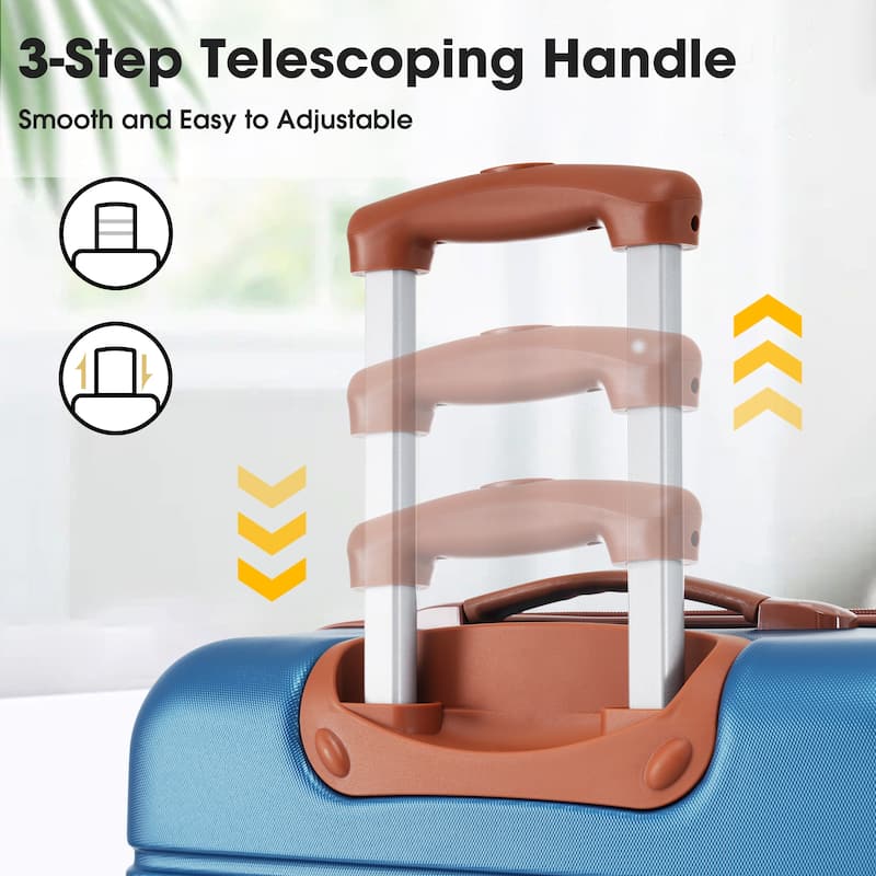 3 Piece Luggage Set Hardside Expandable Spinner Suitcase with TSA Lock Aluminum Handle 20" 24" 28"