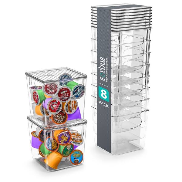 Sorbus Small Plastic K Cup Storage Bins Nespresso Vertuo Pod Holder