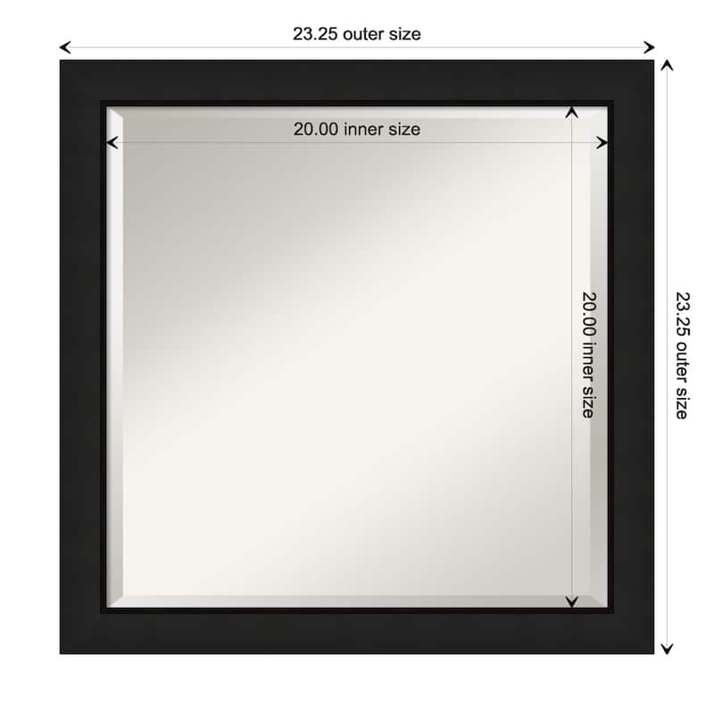 Midnight Black Narrow Beveled Wood Framed Wall Mirror - Midnight Black Narrow - Glass Size 20x20