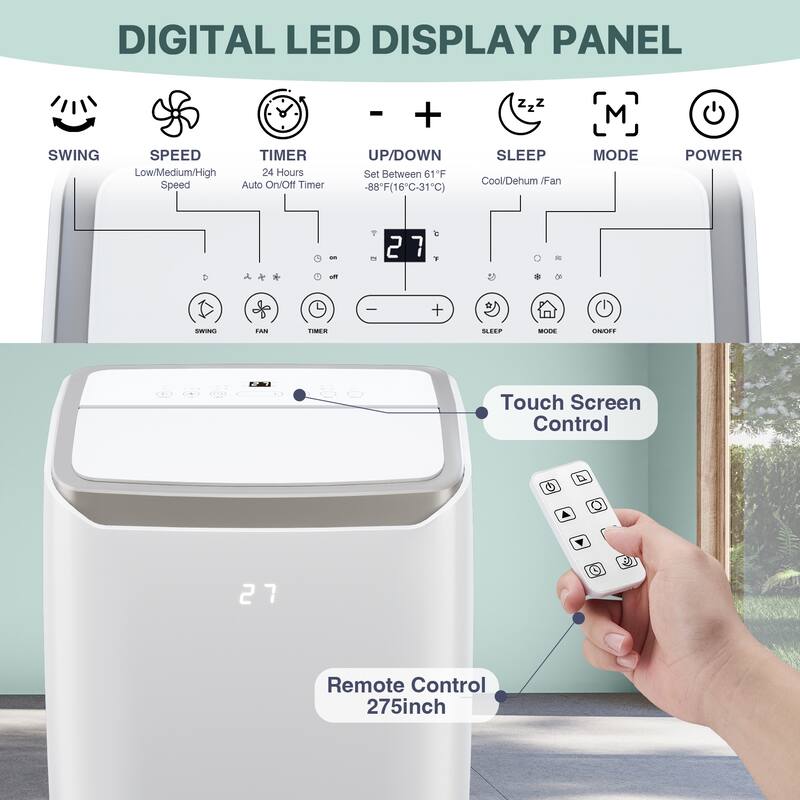 12000 BTU Portable Air Conditioner with Remote Control