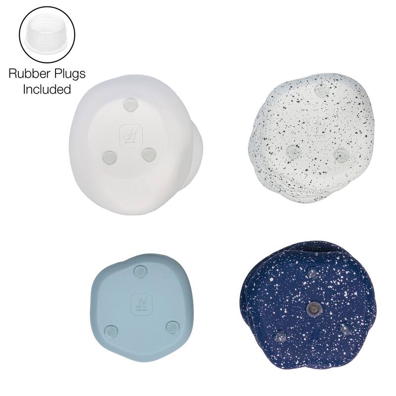 JONATHAN Y Hollis Modern Minimalist Handmade Concrete Stacked Ring Planter Set with Drainage Holes (Set of 4)