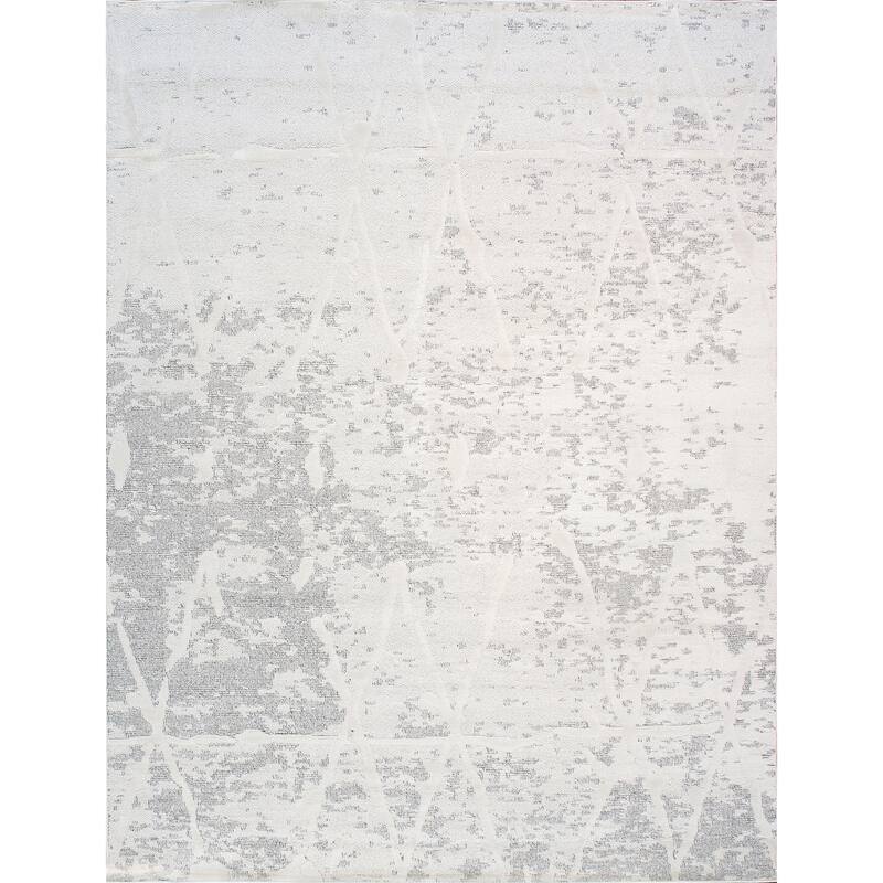 Pasargad Home Turkish Sutton Geometric Area Rug, Ivory/Grey - 8' 0" X 10' 0" - Ivory