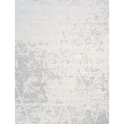 Pasargad Home Turkish Sutton Geometric Area Rug, Ivory/Grey