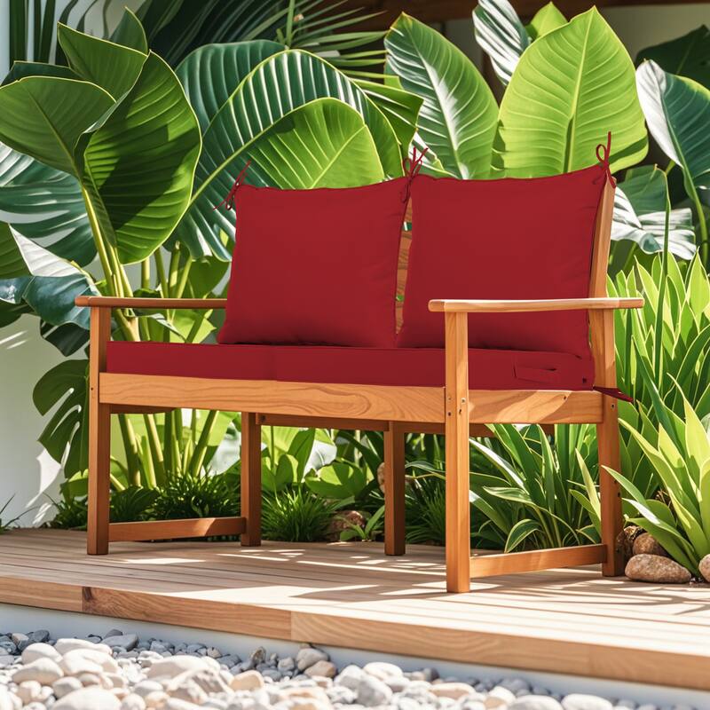 2 Pieces Waterproof Polyester Patio Seat and Back Cushions 24x24 Deep Comfort for Outdoor Seating