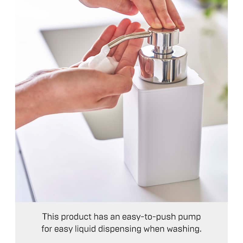 Yamazaki Home Foaming Soap Dispenser, ABS Plastic, 12.2 fluid oz., 360 milliliters - L 3.74 x W 2.76 x H 6.69 inches