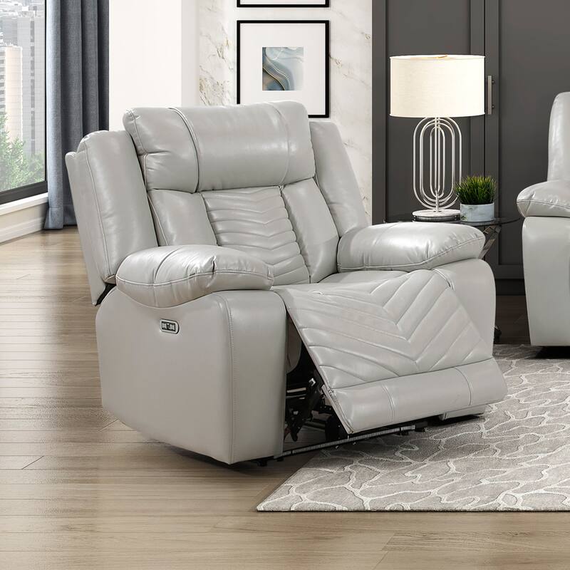 Ridge 40" Faux Leather Power Recliner - LED and Charging Ports