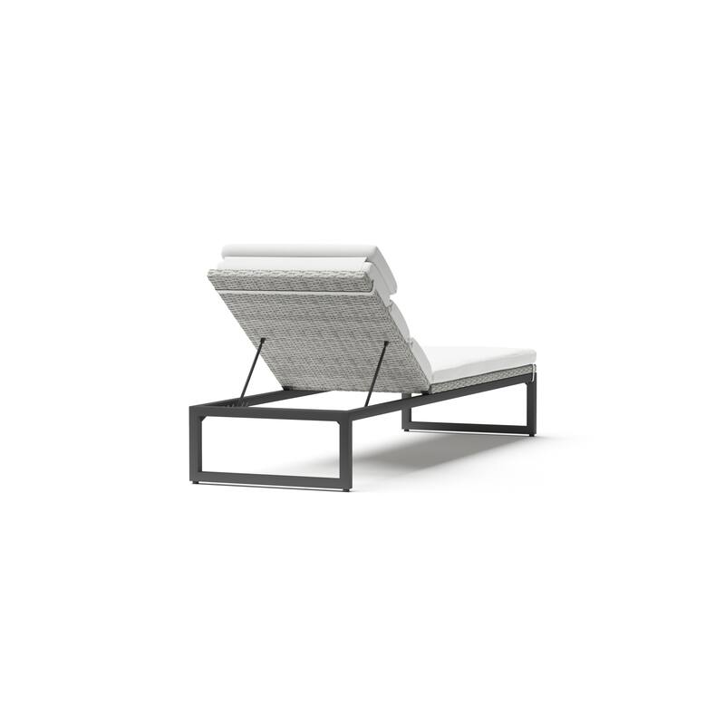Milo Gray 2 Piece Sunbrella Outdoor Patio Chaise Lounges