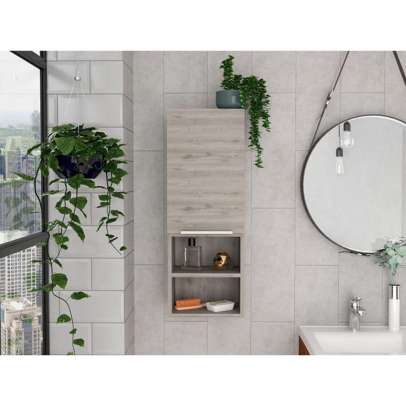 Beardsley 2-Shelf Bathroom Cabinet Light Grey - Light Gray