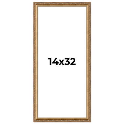 14x32 Frame Red Solid Wood Picture Frame Width 1.75 Inches | Interior Frame Depth 1 13/16 Inches