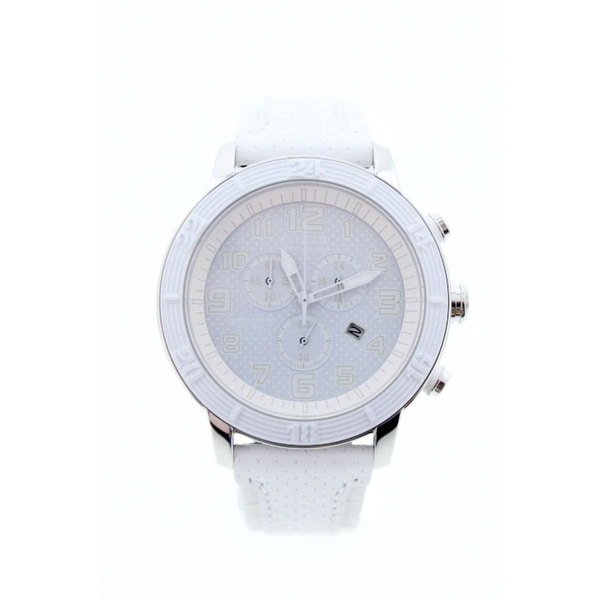 Citizens Womens Eco Drive Chronograph Watch Leather Water Resistant - White