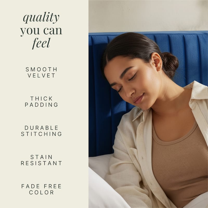 Empyrean Velvet Headboard, Floating Wall-Mounted, Easy Assemble Upholstered Peel & Stick, 3D Soundproof Bed Wall Panels