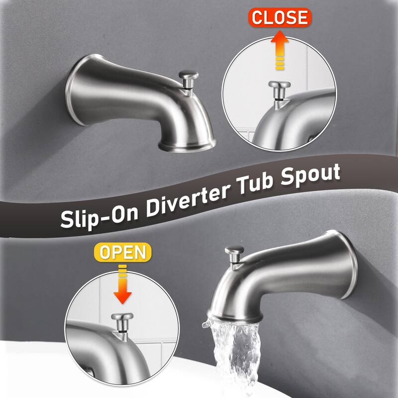 WOWOW Single Handle 1-Spray Tub and Shower Faucet with Valve Included