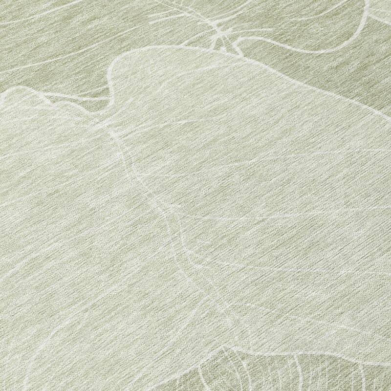 Machine Washable Indoor/ Outdoor Tropical Floral Chantille Rug