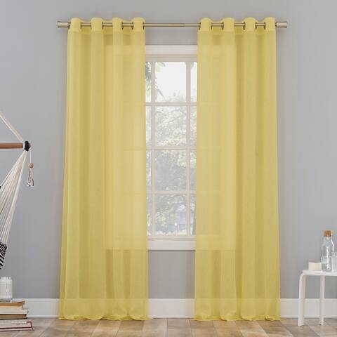 No. 918 Erica Crushed Voile Sheer Grommet Curtain Panel, Single Panel