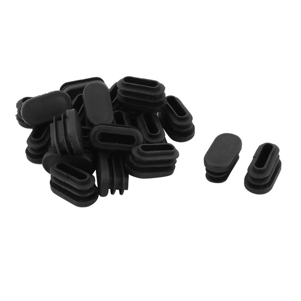 Home Plastic Floor Protect Cabinet Leg Tube Pipe Insert End Cap Black 21pcs