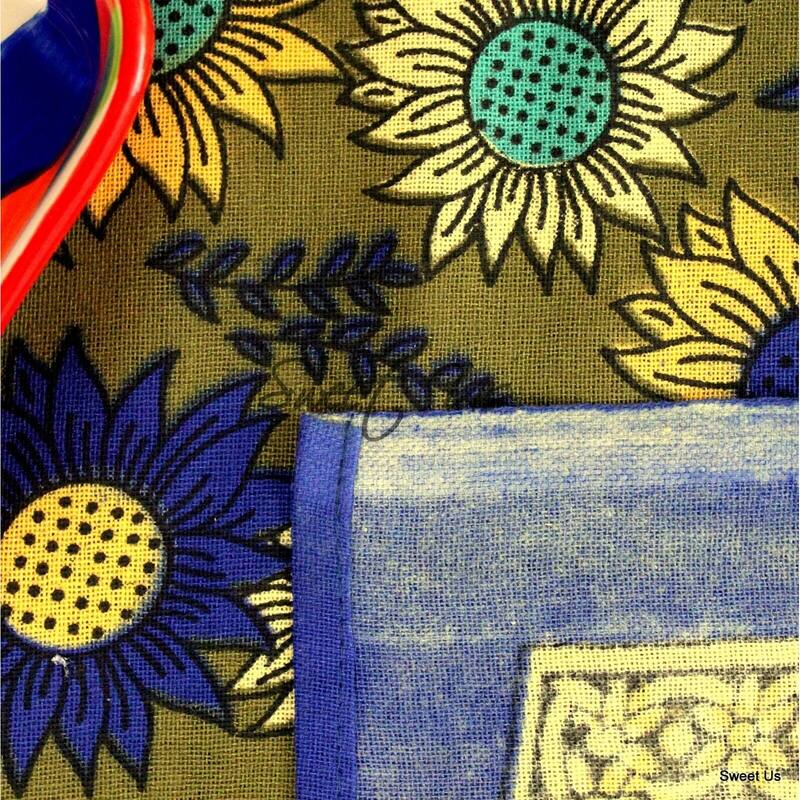 Cotton Sunflower Multi Floral Tablecloth Rectangle