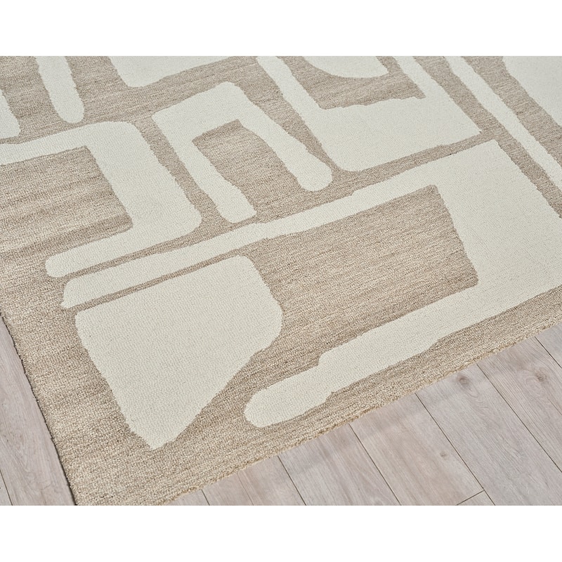 Exquisite Rugs Carmel Handmade Hand-tufted New Zealand Wool on Canvas Camel/Ivory Area Rug