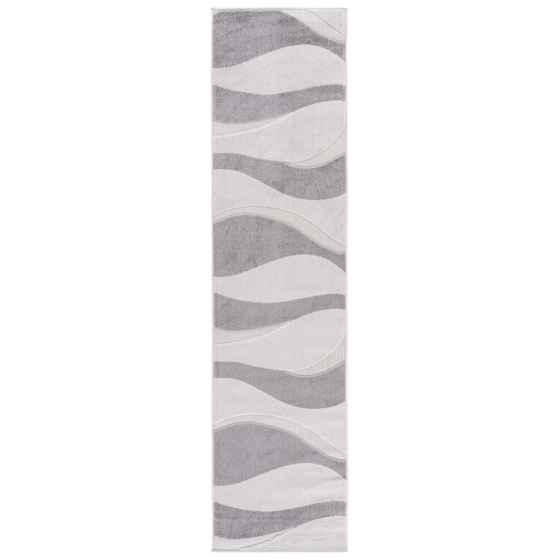 SAFAVIEH Stella Roshildur Modern Rug - 2' x 8' Runner - Ivory/Grey