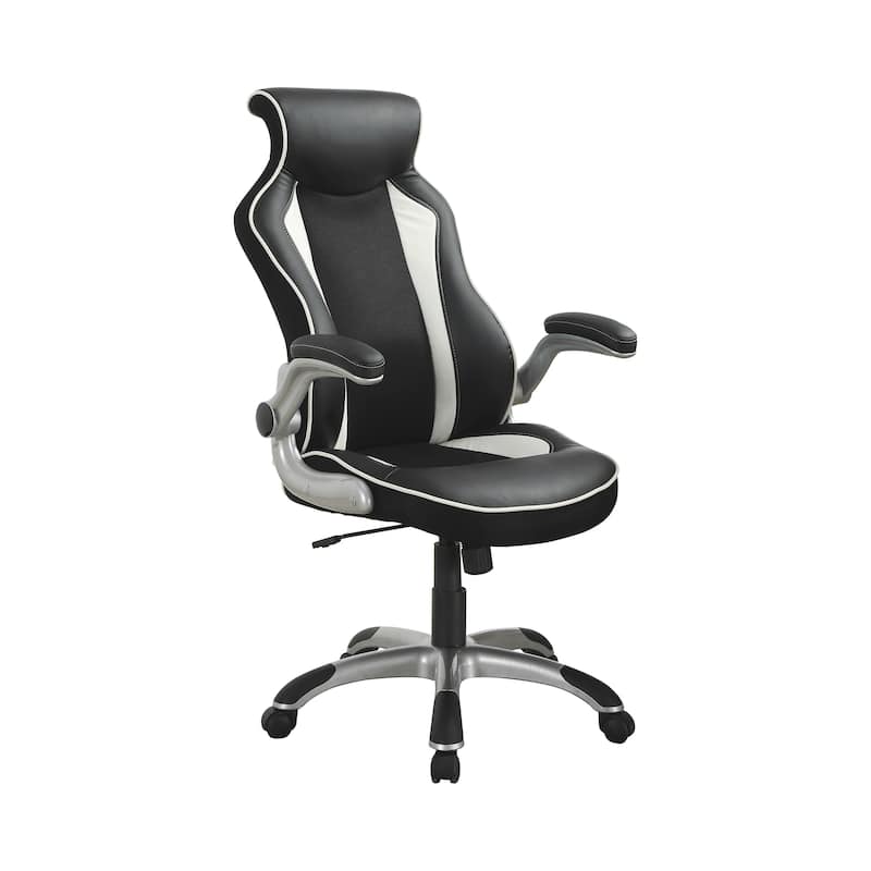 Mallory Black and Silver Adjustable Height Office Chair