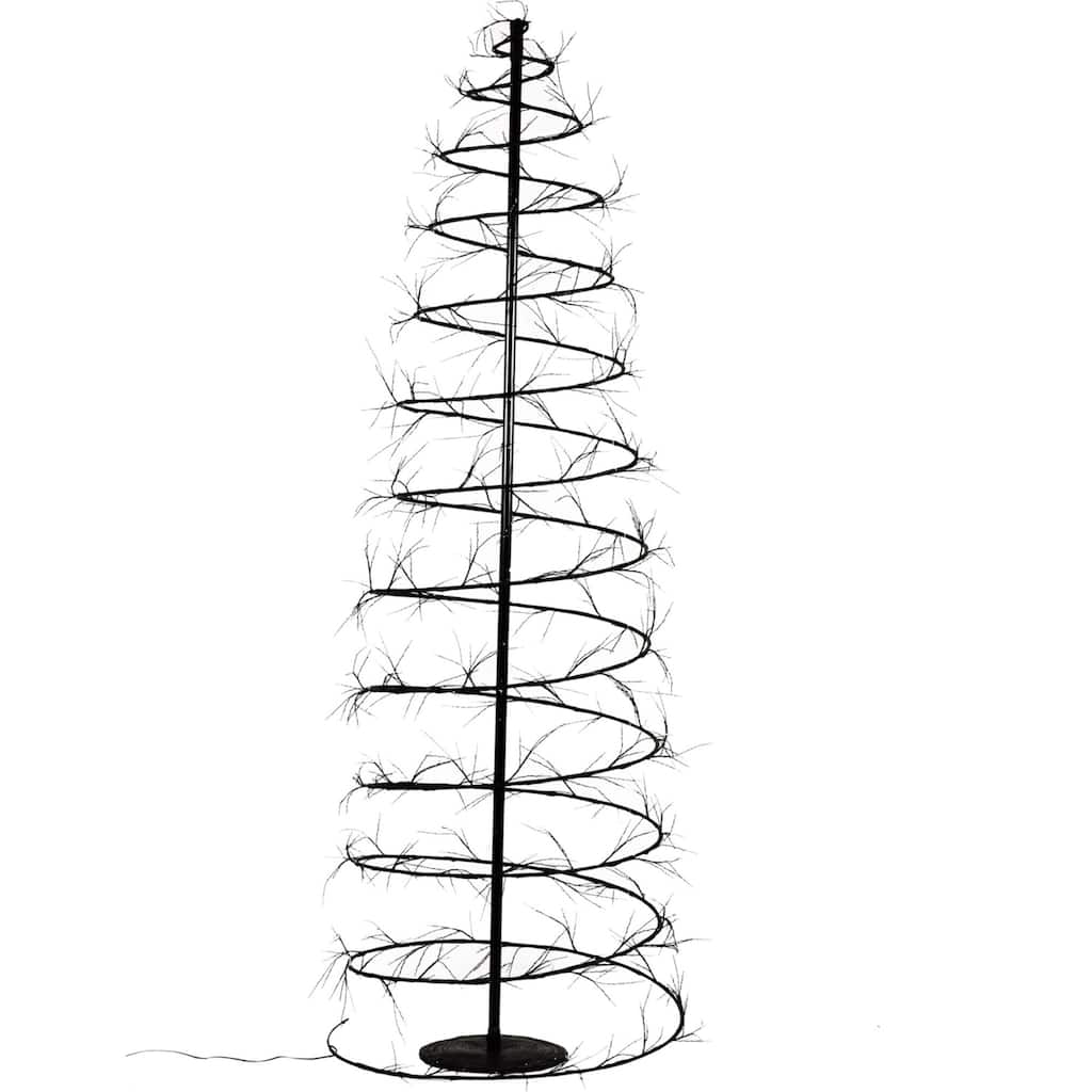 6.5' Brown Revolve Spiral Artificial Tree, LED Warm White Lights