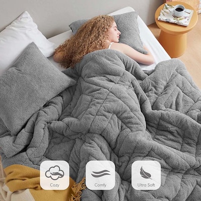 Chelsea Square Kyla Double Diamond Quilted Teddy Comforter Set