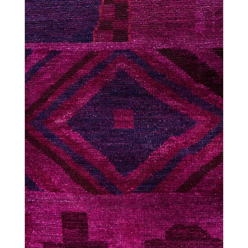 Modern One-of-a-Kind Hand-Knotted Area Rug - Pink, 9' 1" x 12' 5" - 9' 1" x 12' 5"