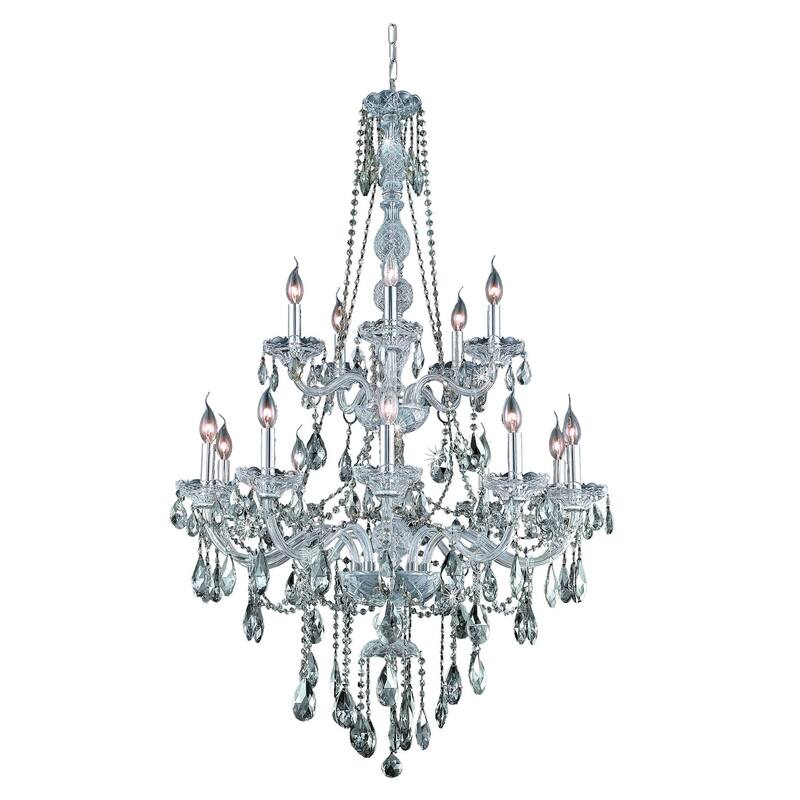 Fleur Illumination Collection Chandelier D:33in H:52in Lt:15 Chrome Finish