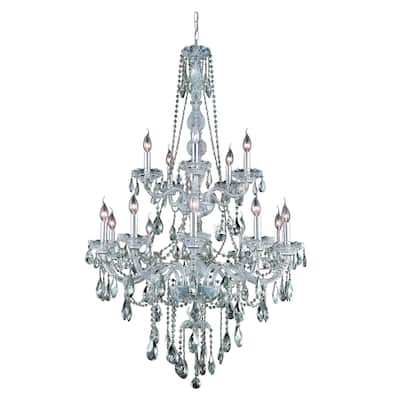Fleur Illumination Collection Chandelier D:33in H:52in Lt:15 Chrome Finish