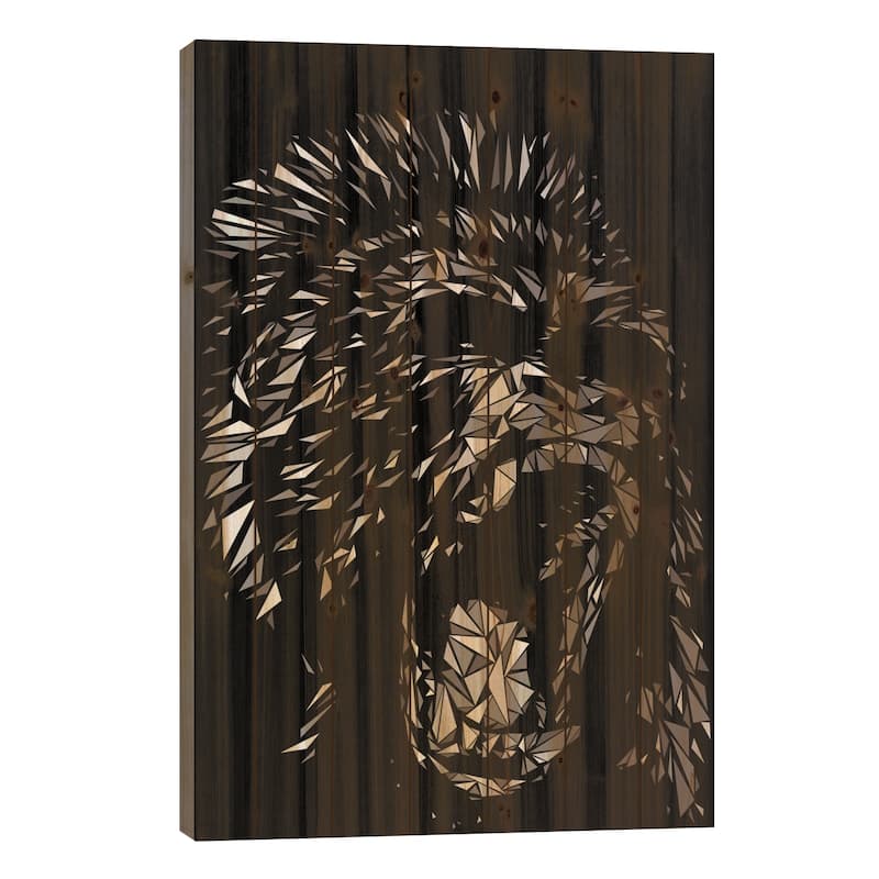 Gorilla Print On Wood by Cristian Mielu - Multi-Color - 26x18x1.5