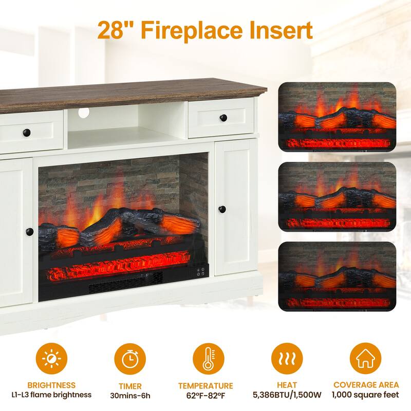 TV Stands with 28'' Fireplace