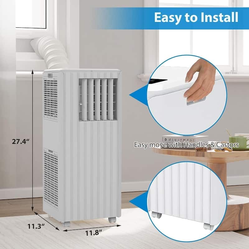 8000 BTU Portable Air Conditioner Cools Up to 350 Sq.Ft, 3-in-1