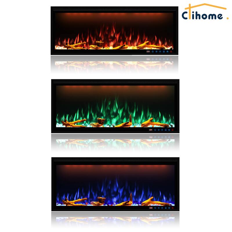 Clihome 42-88" Recessed Wall-Mounted Control Electric Fireplace