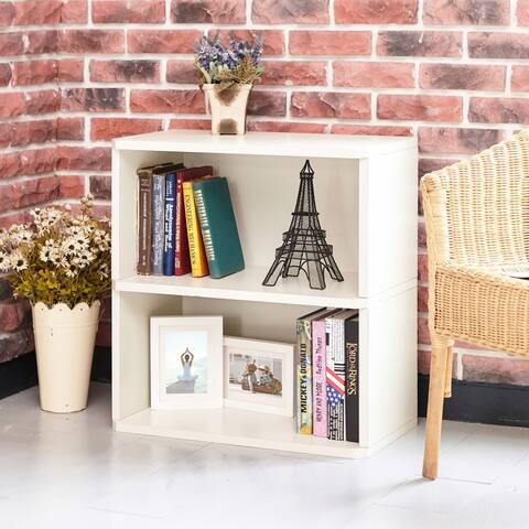 Way Basics Eco Webster 2-Shelf Bookcase, Storage Organizer Display, White