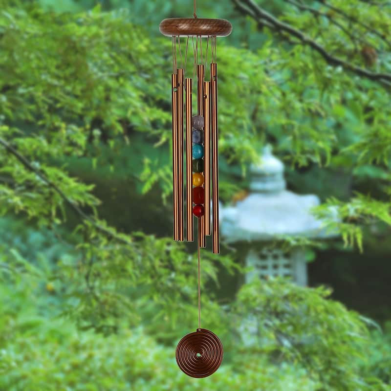 17 in. Woodstock Seven Stones Chakra Wind Chime