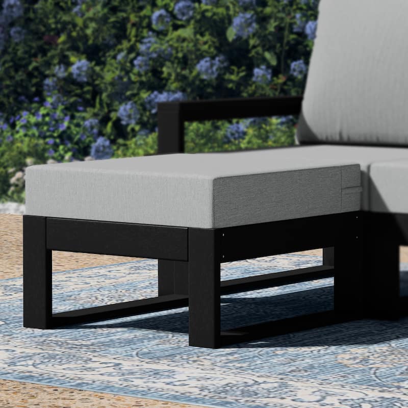 Endless Patio Deep Seating Ottoman with Black Frame