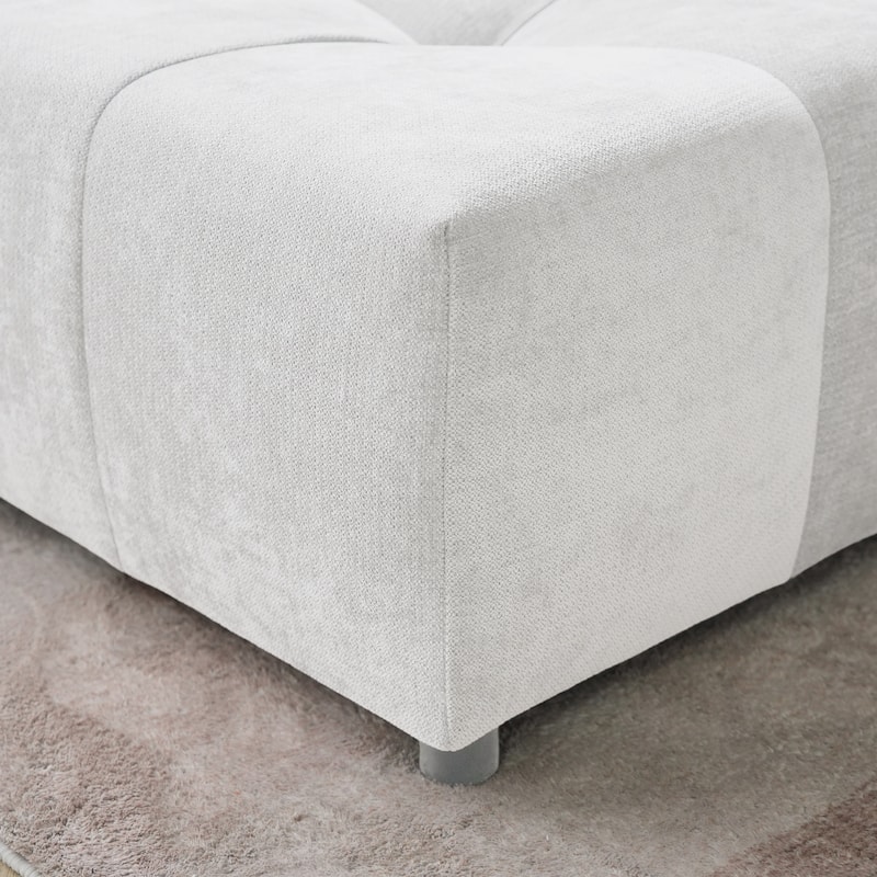 183.54" Linen Modular Sofa Modern Sectional Sofa 4-Seater Couch with Chaise for Living Room