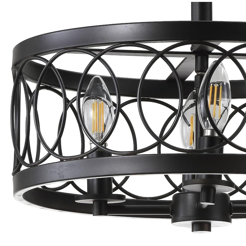 Soka 15.5" Metal LED Semi-Flush Mount, Oil Rubbed Bronze by JONATHAN Y