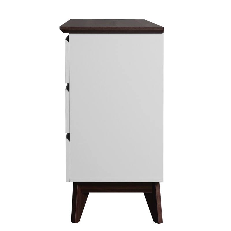 6-Drawer Double Dresser with Wide Drawers,White Dresser for Bedroom, Wood Storage Chest of Drawers for Living Room Hallway
