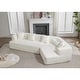 preview thumbnail 3 of 14, Creamy White Upholstered Sectional Sofa Modular 3 Seat Curved Sofa Couch - 3 Seater