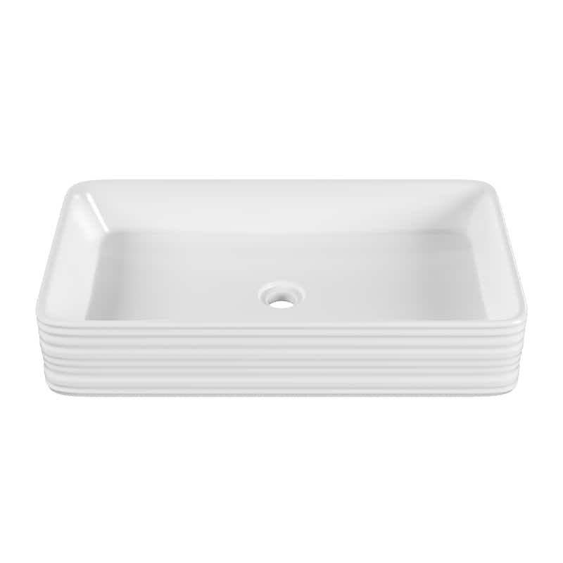 Swiss Madison SM-VS342 Adour 26-5/8" Rectangular Ceramic Vessel - White