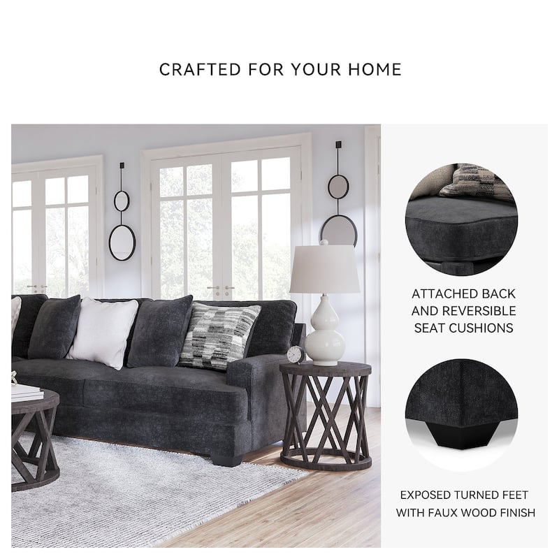Signature Design by Ashley Lavernett Charcoal 3-Piece Sectional - 131"W x 131"D x 40"H